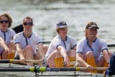 The Women's Boat Race and Henley Boat Races 2014: The Intercollegiate Women 's Race, in the Trinity College boat 5 seat Blanka Kesek, 6 Daisy Gomersall, 7 Julia Attwood and stroke Kate Bruce-Lockhart
and..
River Thames,
Henley-on-Thames,
Buckinghamshire,
United Kingdom,
on 30 March 2014 at 13:39, image #60