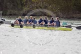 The Women's Boat Race and Henley Boat Races 2014: The Women's Reserves - Osiris v. Blondie race. Osiris (Oxford) with cox Olivia Cleary, stroke Hannah Roberts, 7 Claire Jamison, 6 Elo Luik, 5 Chloe Farrar, 4 Hannah Baddock, 3 Rhianna Cearns, 2 Hannah Ledbury, bow Dora Amos..
River Thames,
Henley-on-Thames,
Buckinghamshire,
United Kingdom,
on 30 March 2014 at 14:16, image #151