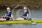 The Women's Boat Race and Henley Boat Races 2014: The Women's Reserves - Osiris v. Blondie race. In Osiris (Oxford) 2 seat Hannah Ledbury, bow Dora Amos..
River Thames,
Henley-on-Thames,
Buckinghamshire,
United Kingdom,
on 30 March 2014 at 14:17, image #162