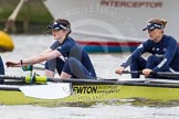 The Boat Race season 2016 - Women's Boat Race Trial Eights (OUWBC, Oxford): "Charybdis", here 2-Christina Fleischer, bow-Georgie Daniell.
River Thames between Putney Bridge and Mortlake,
London SW15,

United Kingdom,
on 10 December 2015 at 12:18, image #146