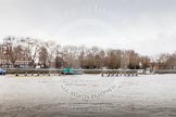 The Boat Race season 2016 - Women's Boat Race Trial Eights (OUWBC, Oxford): "Charybdis" and "Scylla" at the boathouses, with "Scylla" leading.
River Thames between Putney Bridge and Mortlake,
London SW15,

United Kingdom,
on 10 December 2015 at 12:19, image #161