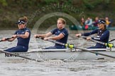 The Boat Race season 2016 - Women's Boat Race Trial Eights (OUWBC, Oxford): "Scylla", here 6-Joanne Jansen, 5-Anastasia Chitty, 4-Rebecca Te Water Naude.
River Thames between Putney Bridge and Mortlake,
London SW15,

United Kingdom,
on 10 December 2015 at 12:20, image #167