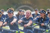 The Boat Race season 2016 - Women's Boat Race Trial Eights (OUWBC, Oxford): "Scylla", here 6-Joanne Jansen, 5-Anastasia Chitty, 4-Rebecca Te Water Naude.
River Thames between Putney Bridge and Mortlake,
London SW15,

United Kingdom,
on 10 December 2015 at 12:31, image #265