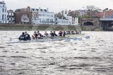 The Boat Race season 2016 - Women's Boat Race Trial Eights (OUWBC, Oxford): "Scylla" and "Charybdis" approaching Barnes Railway Bridge, with "Charybdis" in the lead.
River Thames between Putney Bridge and Mortlake,
London SW15,

United Kingdom,
on 10 December 2015 at 12:33, image #287