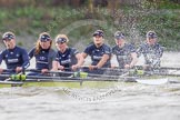 The Boat Race season 2016 - Women's Boat Race Trial Eights (OUWBC, Oxford): "Charybdis", here 6-Elo Luik, 5-Ruth Siddorn, 4-Emma Spruce, 3-Lara Pysden, 2-Christina Fleischer, bow-Georgie Daniell.
River Thames between Putney Bridge and Mortlake,
London SW15,

United Kingdom,
on 10 December 2015 at 12:35, image #296