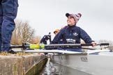 The Boat Race season 2016 - OUWBC training Wallingford: Flo Pickles, stroke in Osiris, the OUWBC reserve boat.
River Thames,
Wallingford,
Oxfordshire,

on 29 February 2016 at 15:19, image #40