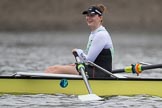 The Boat Race season 2017 - Women's Boat Race Fixture CUWBC vs Univerity of London: The CUWBC eight before the start of the race, here 7 - Myriam Goudet.
River Thames between Putney Bridge and Mortlake,
London SW15,

United Kingdom,
on 19 February 2017 at 15:53, image #36