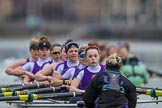 The Boat Race season 2017 - Women's Boat Race Fixture CUWBC vs Univerity of London: The UL eigth, cox - Lauren Holland, stroke - Robyn Hart-Winks, 7 - Ally French, 6 - Georgia Stratham, 5 - Charlotte Hodgkins-Byrne, 4 - Sara Parfett, 3 - Fionnuala Gannon, 2 - Catherine Ador, bow - Emily Wilks.
River Thames between Putney Bridge and Mortlake,
London SW15,

United Kingdom,
on 19 February 2017 at 16:05, image #85