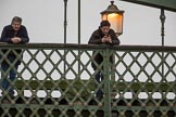 The Boat Race season 2017 - Women's Boat Race Fixture CUWBC vs Univerity of London: Spectators (friends and faily) on Hammersmith Bridge.
River Thames between Putney Bridge and Mortlake,
London SW15,

United Kingdom,
on 19 February 2017 at 16:09, image #98