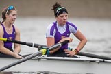 The Boat Race season 2017 - Women's Boat Race Fixture CUWBC vs Univerity of London: The UL boat, here 5 - Charlotte Hodgkins-Byrne, 6 - Georgia Stratham.
River Thames between Putney Bridge and Mortlake,
London SW15,

United Kingdom,
on 19 February 2017 at 16:14, image #101