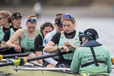 The Boat Race season 2017 - Women's Boat Race Fixture CUWBC vs Univerity of London: The CUWBC eight after winning the first piece of the fixture, bow - Claire Lambe, 2 - Kirsten Van Fosen, 3 - Ashton Brown, 4 - Imogen Grant, 5 - Holy Hill, 6 - Melissa Wilson, 7 - Myriam Goudet, stroke - Alice White, cox - Matthew Holland.
River Thames between Putney Bridge and Mortlake,
London SW15,

United Kingdom,
on 19 February 2017 at 16:16, image #105