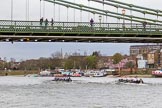 The Cancer Research UK Boat Race season 2017 - Women's Boat Race Fixture OUWBC vs Molesey BC: OUWBC leading at Hammersmith Bridge.
River Thames between Putney Bridge and Mortlake,
London SW15,

United Kingdom,
on 19 March 2017 at 16:07, image #103