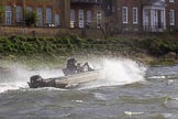 The Cancer Research UK Boat Race season 2017 - Women's Boat Race Fixture OUWBC vs Molesey BC: A coaches tin boat in very choppy waters.
River Thames between Putney Bridge and Mortlake,
London SW15,

United Kingdom,
on 19 March 2017 at 16:23, image #147