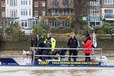 The Boat Race season 2018 - Women's Boat Race Trial Eights (CUWBC, Cambridge): The boat of race umpire Sir Matthew Pinsent.
River Thames between Putney Bridge and Mortlake,
London SW15,

United Kingdom,
on 05 December 2017 at 12:30, image #32