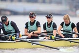 The Boat Race season 2018 - Women's Boat Race Trial Eights (CUWBC, Cambridge): Wingardium Leviosa:  6-Larkin Sayre, 5-Tricia Smith, 4-Emma Andrews, 3-Pippa Darkin.
River Thames between Putney Bridge and Mortlake,
London SW15,

United Kingdom,
on 05 December 2017 at 12:37, image #33