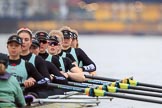 The Boat Race season 2018 - Women's Boat Race Trial Eights (CUWBC, Cambridge): Wingardium Leviosa with Cox-Sophie Wrixon, stroke-Imogen Grant, 7-Myriam Goudet-Boukhatmi, 6-Larkin Sayre, 5-Tricia Smith, 4-Emma Andrews, 3-Pippa Darkin, 2-Sarah Carlotti, bow-Lucy Pike.
River Thames between Putney Bridge and Mortlake,
London SW15,

United Kingdom,
on 05 December 2017 at 12:37, image #37