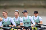 The Boat Race season 2018 - Women's Boat Race Trial Eights (CUWBC, Cambridge): Expecto Patronu, here 4 Laura Foster, 3 Sally O Brien, 2 Millie Perrin, bow Eve Caroe.
River Thames between Putney Bridge and Mortlake,
London SW15,

United Kingdom,
on 05 December 2017 at 12:38, image #43