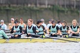 The Boat Race season 2018 - Women's Boat Race Trial Eights (CUWBC, Cambridge): Wingardium Leviosa with Cox-Sophie Wrixon, stroke-Imogen Grant, 7-Myriam Goudet-Boukhatmi, 6-Larkin Sayre, 5-Tricia Smith, 4-Emma Andrews, 3-Pippa Darkin, 2-Sarah Carlotti, bow-Lucy Pike.
River Thames between Putney Bridge and Mortlake,
London SW15,

United Kingdom,
on 05 December 2017 at 12:40, image #45