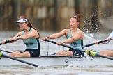 The Boat Race season 2018 - Women's Boat Race Trial Eights (CUWBC, Cambridge): Expecto Patronum after the start of the race, here 6 Thea Zabell, 5 Kelsey Barolak.
River Thames between Putney Bridge and Mortlake,
London SW15,

United Kingdom,
on 05 December 2017 at 12:43, image #58