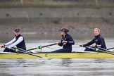 The Boat Race season 2018 - Women's Boat Race Trial Eights (OUWBC, Oxford): Before the race in the rain:  "Coursing River" with 7 Juliette Perry, 6 Katherine Erickson, 5 Morgan McGovern.
River Thames between Putney Bridge and Mortlake,
London SW15,

United Kingdom,
on 21 January 2018 at 14:20, image #29