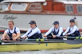 The Boat Race season 2018 - Women's Boat Race Trial Eights (OUWBC, Oxford): "Coursing River" - 5 Morgan McGovern, 4 Anna Murgatroyd, 3 Stefanie Zekoll, 2 Rachel Anderson.
River Thames between Putney Bridge and Mortlake,
London SW15,

United Kingdom,
on 21 January 2018 at 14:28, image #65