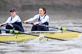 The Boat Race season 2018 - Women's Boat Race Trial Eights (OUWBC, Oxford): "Coursing River" - 2 Rachel Anderson, bow Sarah Payne-Riches.
River Thames between Putney Bridge and Mortlake,
London SW15,

United Kingdom,
on 21 January 2018 at 14:29, image #73