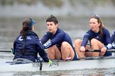 The Boat Race season 2018 - Women's Boat Race Trial Eights (OUWBC, Oxford): "Great Typhoon" near the Mile Post - cox Jessica Buck, stroke Alice Roberts,  7 Abigail Killen.
River Thames between Putney Bridge and Mortlake,
London SW15,

United Kingdom,
on 21 January 2018 at 14:33, image #89