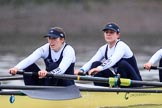 The Boat Race season 2018 - Women's Boat Race Trial Eights (OUWBC, Oxford): "Coursing River" - 3 Stefanie Zekoll, 2 Rachel Anderson.
River Thames between Putney Bridge and Mortlake,
London SW15,

United Kingdom,
on 21 January 2018 at 14:38, image #127