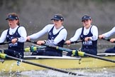 The Boat Race season 2018 - Women's Boat Race Trial Eights (OUWBC, Oxford): "Coursing River" approaching Chiswick Pier - 4 Anna Murgatroyd, 3 Stefanie Zekoll, 2 Rachel Anderson.
River Thames between Putney Bridge and Mortlake,
London SW15,

United Kingdom,
on 21 January 2018 at 14:39, image #139