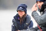 The Boat Race season 2018 - Women's Boat Race Trial Eights (OUWBC, Oxford): An OUWBC lady I can't identify, in the tin boat after the race.
River Thames between Putney Bridge and Mortlake,
London SW15,

United Kingdom,
on 21 January 2018 at 14:49, image #191