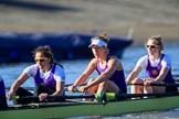 The Women's Boat Race season 2018 - fixture CUWBC vs. ULBC: ULBC working hard to catch up, here  7 Jordan Cole-Huissan, 6 Oonagh Cousins, 5 Hannah Roberts.
River Thames between Putney Bridge and Mortlake,
London SW15,

United Kingdom,
on 17 February 2018 at 13:10, image #56