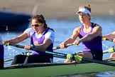 The Women's Boat Race season 2018 - fixture CUWBC vs. ULBC: ULBC working hard to catch up, here  7 Jordan Cole-Huissan, 6 Oonagh Cousins.
River Thames between Putney Bridge and Mortlake,
London SW15,

United Kingdom,
on 17 February 2018 at 13:10, image #57