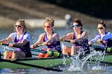 The Women's Boat Race season 2018 - fixture CUWBC vs. ULBC: The ULBC Eight, here 5 Hannah Roberts, 4 Katherine Barnhill, 3 Fionnuala Gannon, 2 Robyn Hart-Winks.
River Thames between Putney Bridge and Mortlake,
London SW15,

United Kingdom,
on 17 February 2018 at 13:12, image #68