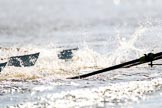 The Women's Boat Race season 2018 - fixture CUWBC vs. ULBC: Race umpire Judith Packer was kept busy during the first phase of the second race - OUWBC and ULBC are getting a bit close.
River Thames between Putney Bridge and Mortlake,
London SW15,

United Kingdom,
on 17 February 2018 at 13:28, image #115