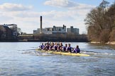 The Women's Boat Race season 2018 - fixture CUWBC vs. ULBC: CUWBC extending the lead over ULBC.
River Thames between Putney Bridge and Mortlake,
London SW15,

United Kingdom,
on 17 February 2018 at 13:32, image #148