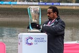 The Cancer Research UK Women's Boat Race 2018: The Women's Boat Race trophy is carefully positioned before the toss.
River Thames between Putney Bridge and Mortlake,
London SW15,

United Kingdom,
on 24 March 2018 at 14:29, image #29