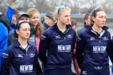 The Cancer Research UK Women's Boat Race 2018: Oxford women at the toss - cox Jessica Buck, stroke Beth Bridgman, and 7 seat Abigail Killen.
River Thames between Putney Bridge and Mortlake,
London SW15,

United Kingdom,
on 24 March 2018 at 14:40, image #35