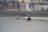 The Cancer Research UK Women's Boat Race 2018: Near the Bandstand - the Cambridge women keep extending their lead.
River Thames between Putney Bridge and Mortlake,
London SW15,

United Kingdom,
on 24 March 2018 at 16:45, image #188