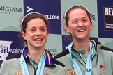 The Cancer Research UK Women's Boat Race 2018: Cambridge 2 seat Imogen Grant and bow Tricia Smith on the podium.
River Thames between Putney Bridge and Mortlake,
London SW15,

United Kingdom,
on 24 March 2018 at 17:06, image #256