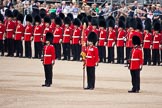 Trooping the Colour 2009: The Colour Party, protecting the Colour: With the flag, Colour Sergeant Steve O'Stevenson, the sentry on the left, Guardsman Michael Plasky, and on the right - didn't get his name properly from the BBC commentary, help appreciated!.
Horse Guards Parade, Westminster,
London SW1,

United Kingdom,
on 13 June 2009 at 10:42, image #78