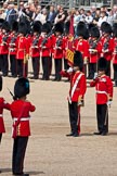 Trooping the Colour 2009: The Escort For the Colour has now become the Escort to the Colour. With the Colour, the Ensign, 2nd Lieutenant Andrew Campbell, on his left the Regimental Sergeant Major, WO1 Ross Martin..
Horse Guards Parade, Westminster,
London SW1,

United Kingdom,
on 13 June 2009 at 11:21, image #191