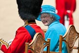 Trooping the Colour 2009: Close-up of HM The Queen and HRH Prince Philip, The Duke of Edinburg, on the saluting base, as the parade is about to come to an end..
Horse Guards Parade, Westminster,
London SW1,

United Kingdom,
on 13 June 2009 at 12:10, image #254