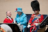 Trooping the Colour 2009: After the parade back in the ivory mounted phaeton - HM The Queen and HRH Prince Philip, The Duke of Edinburgh..
Horse Guards Parade, Westminster,
London SW1,

United Kingdom,
on 13 June 2009 at 12:11, image #256