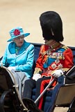 Trooping the Colour 2009: After the parade back in the ivory mounted phaeton - HM The Queen and HRH Prince Philip, The Duke of Edinburgh..
Horse Guards Parade, Westminster,
London SW1,

United Kingdom,
on 13 June 2009 at 12:11, image #258