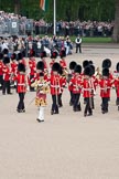 Trooping the Colour 2010: Thirty minutes before the start of the parade. The Band of the Grenadier Guards is led onto the parade ground by their Drum Major.

Already in position, with the red plumes on the bearskin, the Band of the Coldstream Guards.

In the background spectators watching from St. James's Park, on the western side of Horse Guards Parade.

The spectators on the top left of the photo are at the back of the garden of No. 10 Downing Street,.
Horse Guards Parade, Westminster,
London SW1,
Greater London,
United Kingdom,
on 12 June 2010 at 10:31, image #16