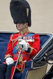 Trooping the Colour 2010: The Prince Philip, Duke of Edinburgh, Colonel Grenadier Guards, former Field Marshal, husband of Queen Elizabeth II.

In this photo, taken at the end of the parade, he is sitting in the Ivory Mounted Phaeton, ready to march off. The amount of details in this photo, and the sharpness, is amazing..
Horse Guards Parade, Westminster,
London SW1,
Greater London,
United Kingdom,
on 12 June 2010 at 12:10, image #192