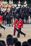 Trooping the Colour 2011: The Subaltern of No. 5 Guard 1st Battalion Welsh Guards, Lieutenant F J Wight, and the Wesh Guard's Ensign, following No. 5 Guard after the March Past in Slow Time..
Horse Guards Parade, Westminster,
London SW1,
Greater London,
United Kingdom,
on 11 June 2011 at 11:44, image #284