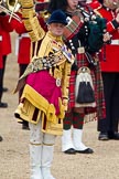 Trooping the Colour 2011: Senior Drum Major Ben Roberts, Coldstream Guards, leading the Band of the Welsh Guards..
Horse Guards Parade, Westminster,
London SW1,
Greater London,
United Kingdom,
on 11 June 2011 at 11:46, image #293