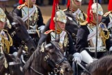 Trooping the Colour 2011: The Household Cavalry on their way around the parade ground during the Ride Past, The Blues and Royals following The Life Guards..
Horse Guards Parade, Westminster,
London SW1,
Greater London,
United Kingdom,
on 11 June 2011 at 11:56, image #346