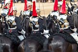 Trooping the Colour 2011: The Fourth Division of the Souvereign's Escort, The Blues and Royals (Royal Horse Guards and 1st Dragoons) leaving Horse Guards Parade at the end of the event..
Horse Guards Parade, Westminster,
London SW1,
Greater London,
United Kingdom,
on 11 June 2011 at 11:57, image #350